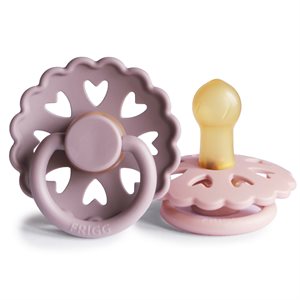 FRIGG Fairytale - Round Latex 2-Pack Pacifiers - The Little Mermaid/Thumbelina - Size 1